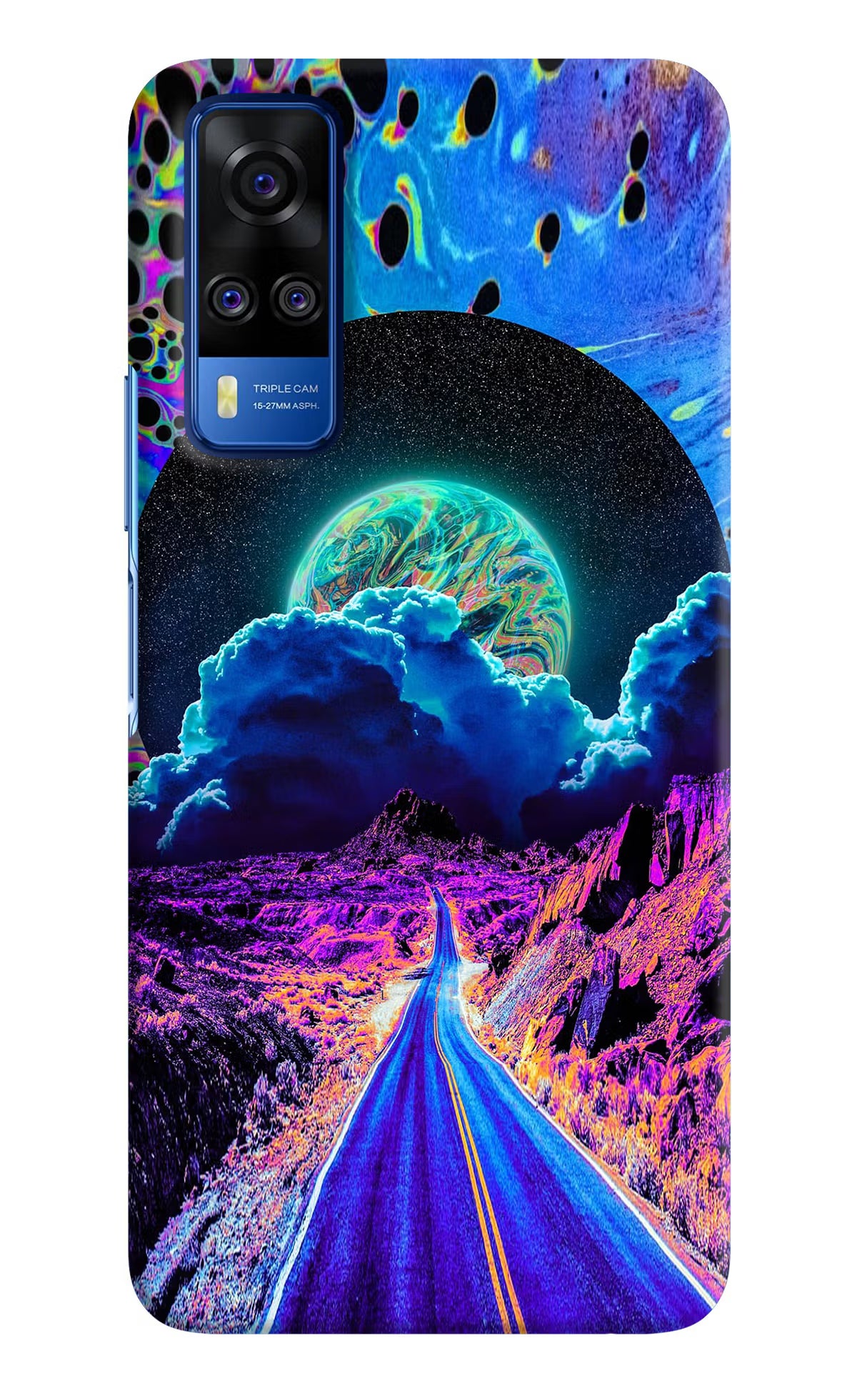 Psychedelic Painting Vivo Y51A/Y51 2020 Hard Case Back Cover by Casekaro