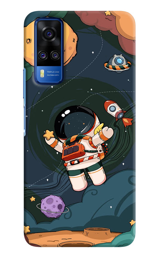 Cartoon Astronaut Vivo Y51A/Y51 2020 Hard Case Back Cover by Casekaro