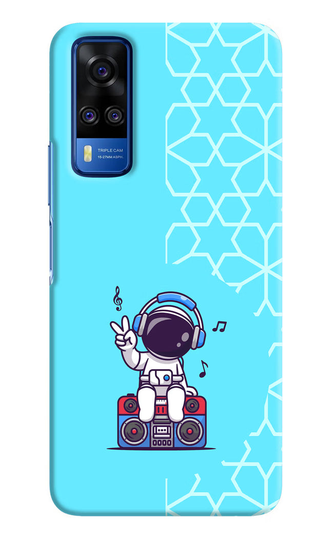 Cute Astronaut Chilling Vivo Y51A/Y51 2020 Hard Case Back Cover by Casekaro
