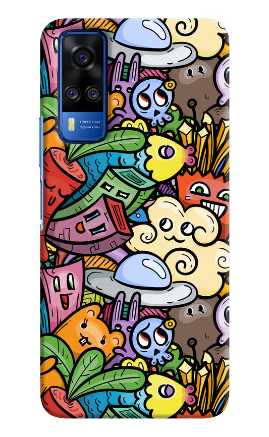 Veggie Doodle Vivo Y51A/Y51 2020 Hard Case Back Cover by Casekaro