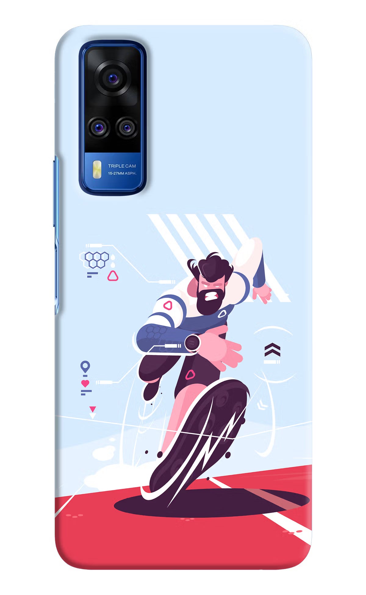 Run Pro Vivo Y51A/Y51 2020 Hard Case Back Cover by Casekaro