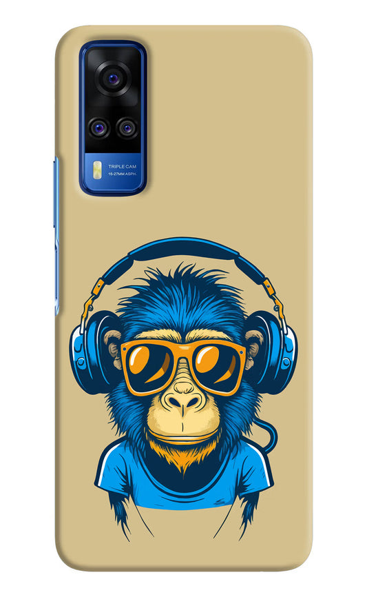 Monkey Headphone Vivo Y51A/Y51 2020 Hard Case Back Cover by Casekaro