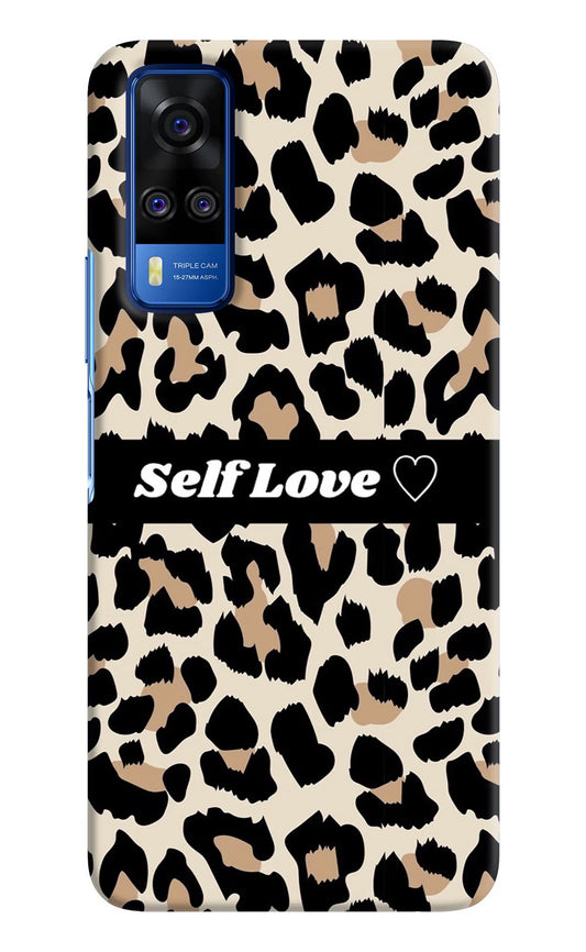 Leopard Print Self Love Vivo Y51A/Y51 2020 Hard Case Back Cover by Casekaro
