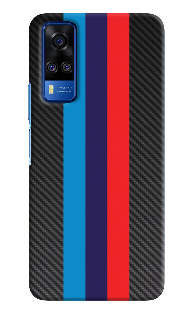 BMW Stripes Pattern Vivo Y51A/Y51 2020 Hard Case Back Cover by Casekaro