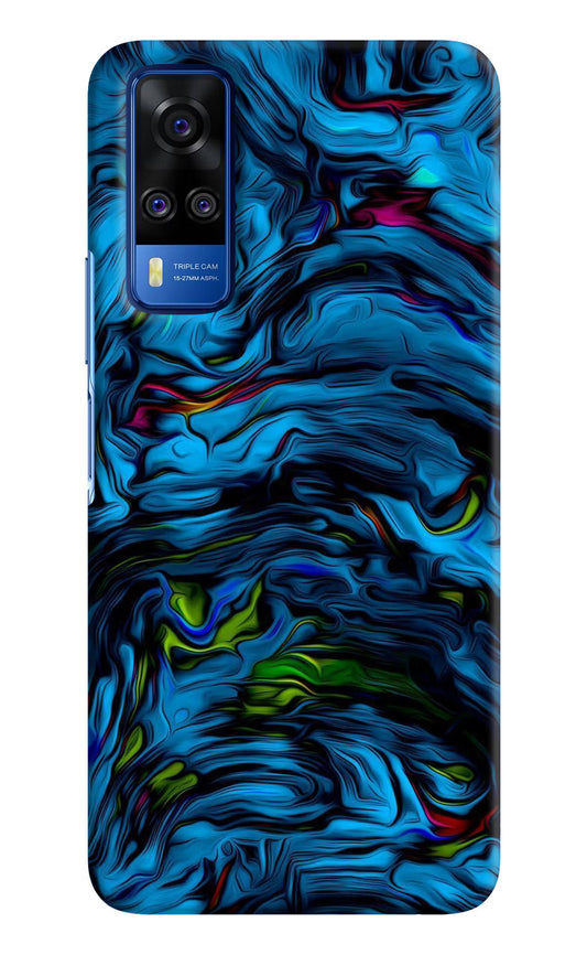 Dark Blue Abstract Vivo Y51A/Y51 2020 Hard Case Back Cover by Casekaro