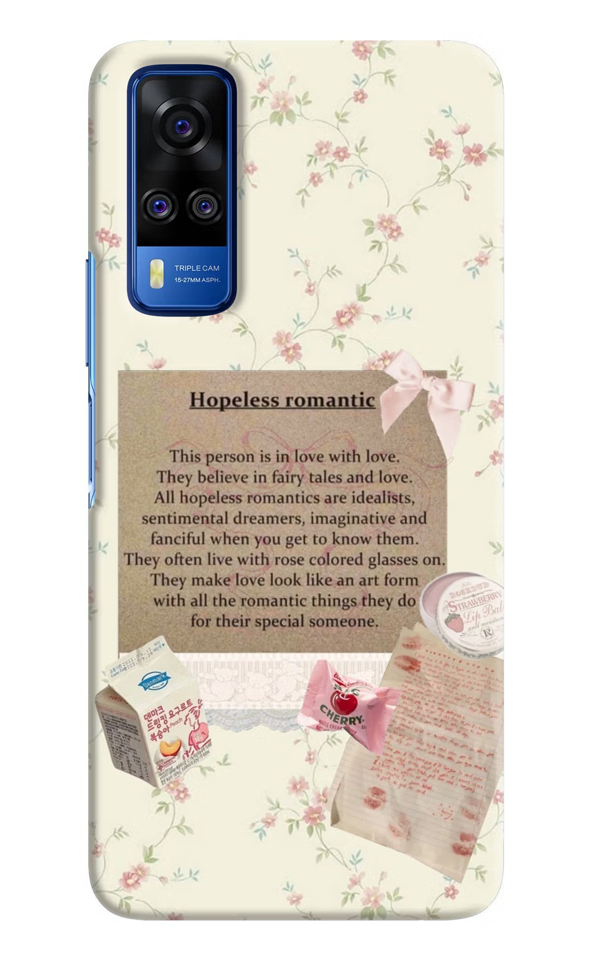Hopeless Romantic Vivo Y51A/Y51 2020 Hard Case Back Cover by Casekaro