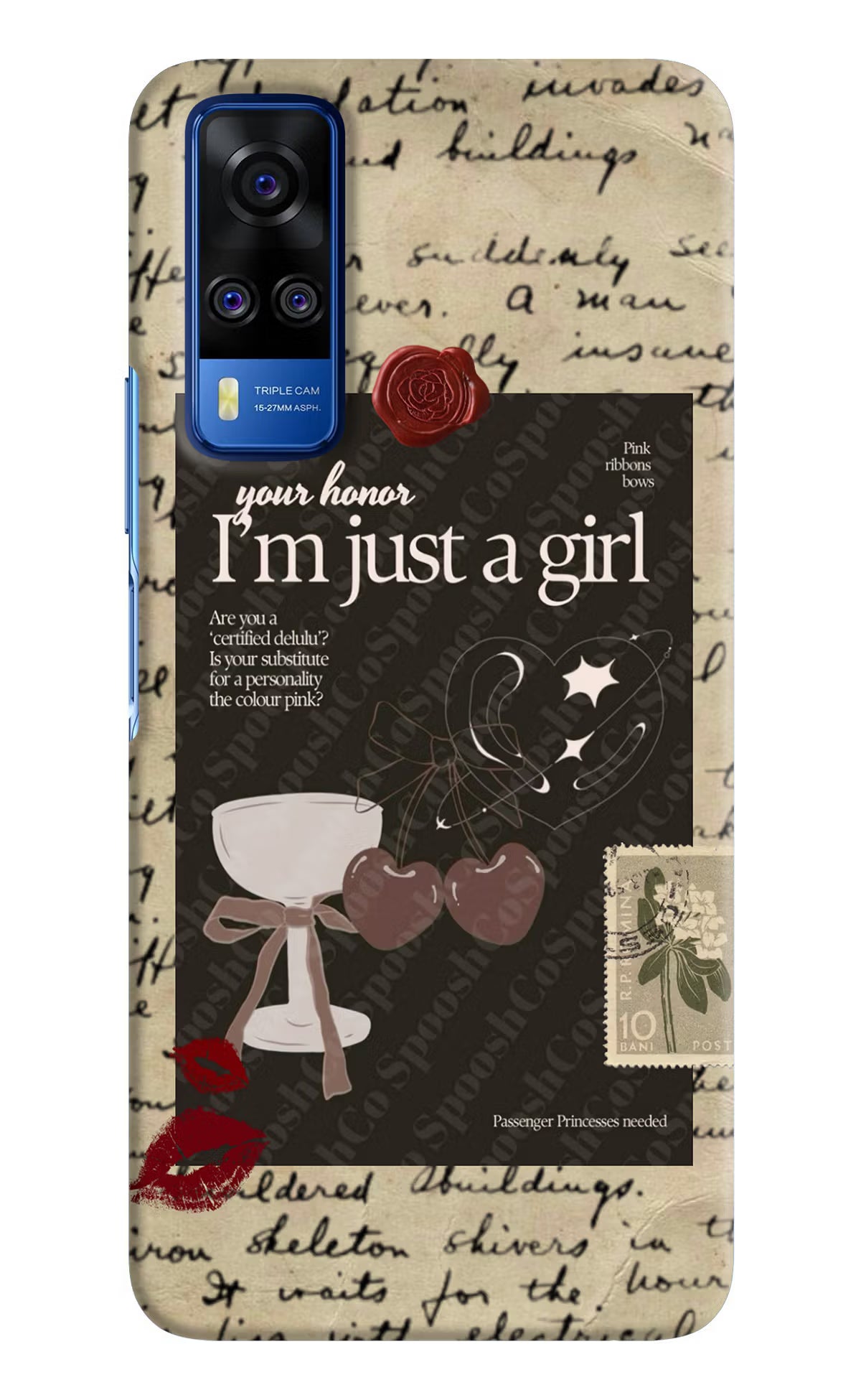 I am just a girl Vivo Y51A/Y51 2020 Hard Case Back Cover by Casekaro