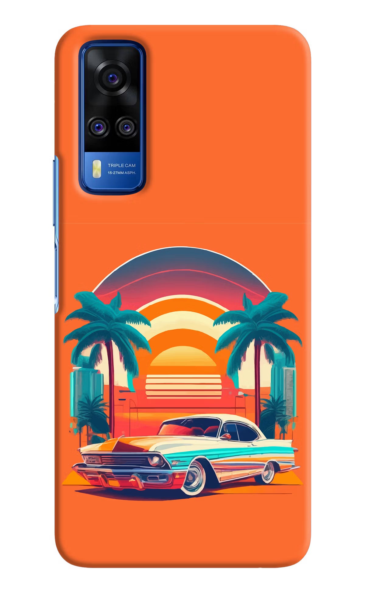 Palm Drive 80s Vivo Y51A/Y51 2020 Hard Case Back Cover by Casekaro