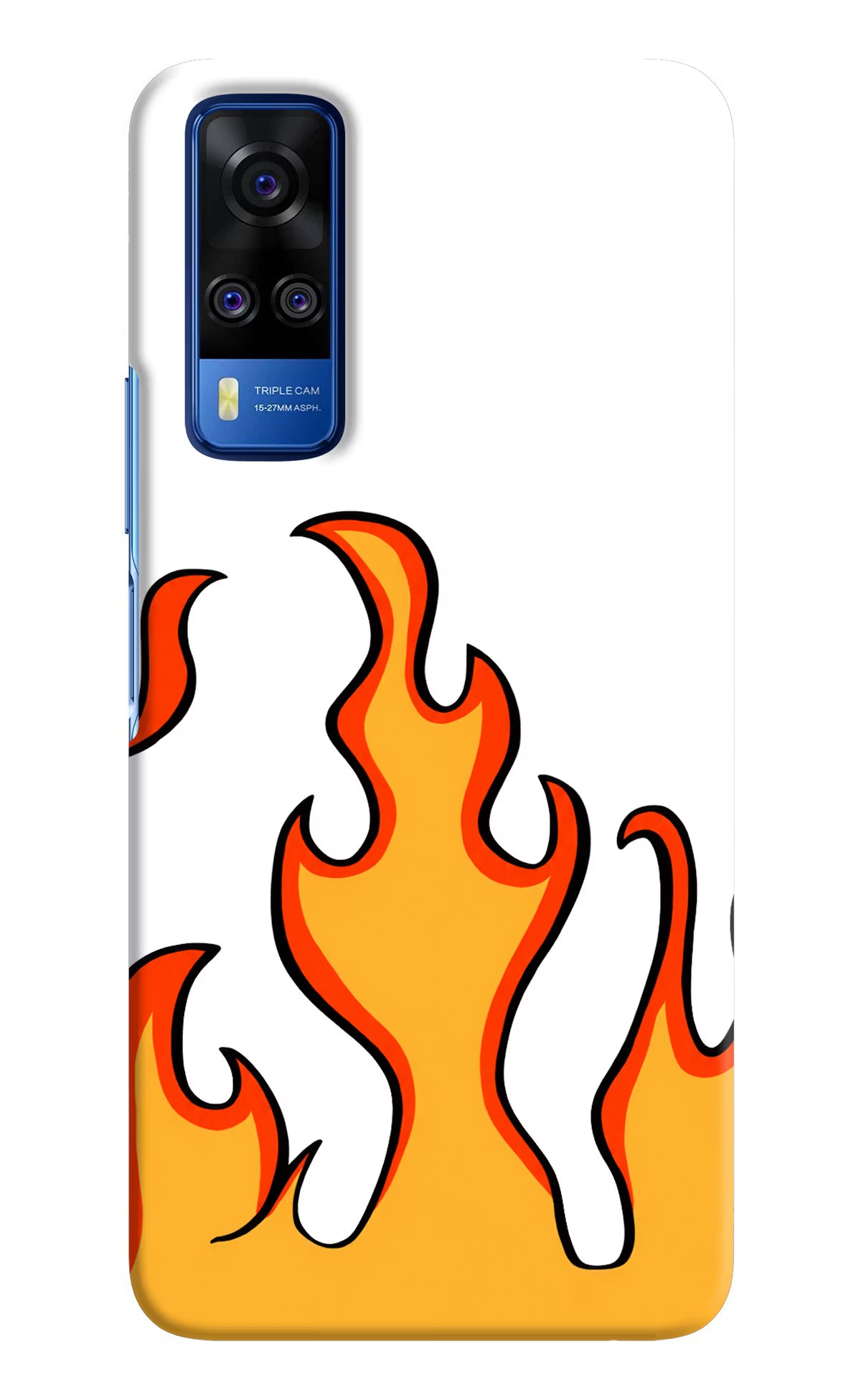 Fired Up – White Vivo Y51A/Y51 2020 Hard Case Back Cover by Casekaro
