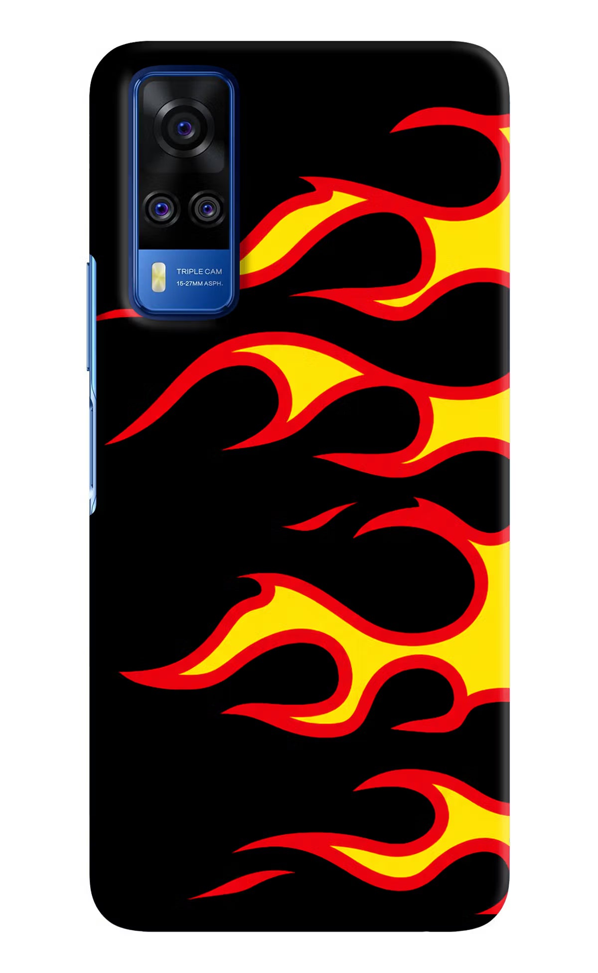 Side Sweep Flames Vivo Y51A/Y51 2020 Hard Case Back Cover by Casekaro