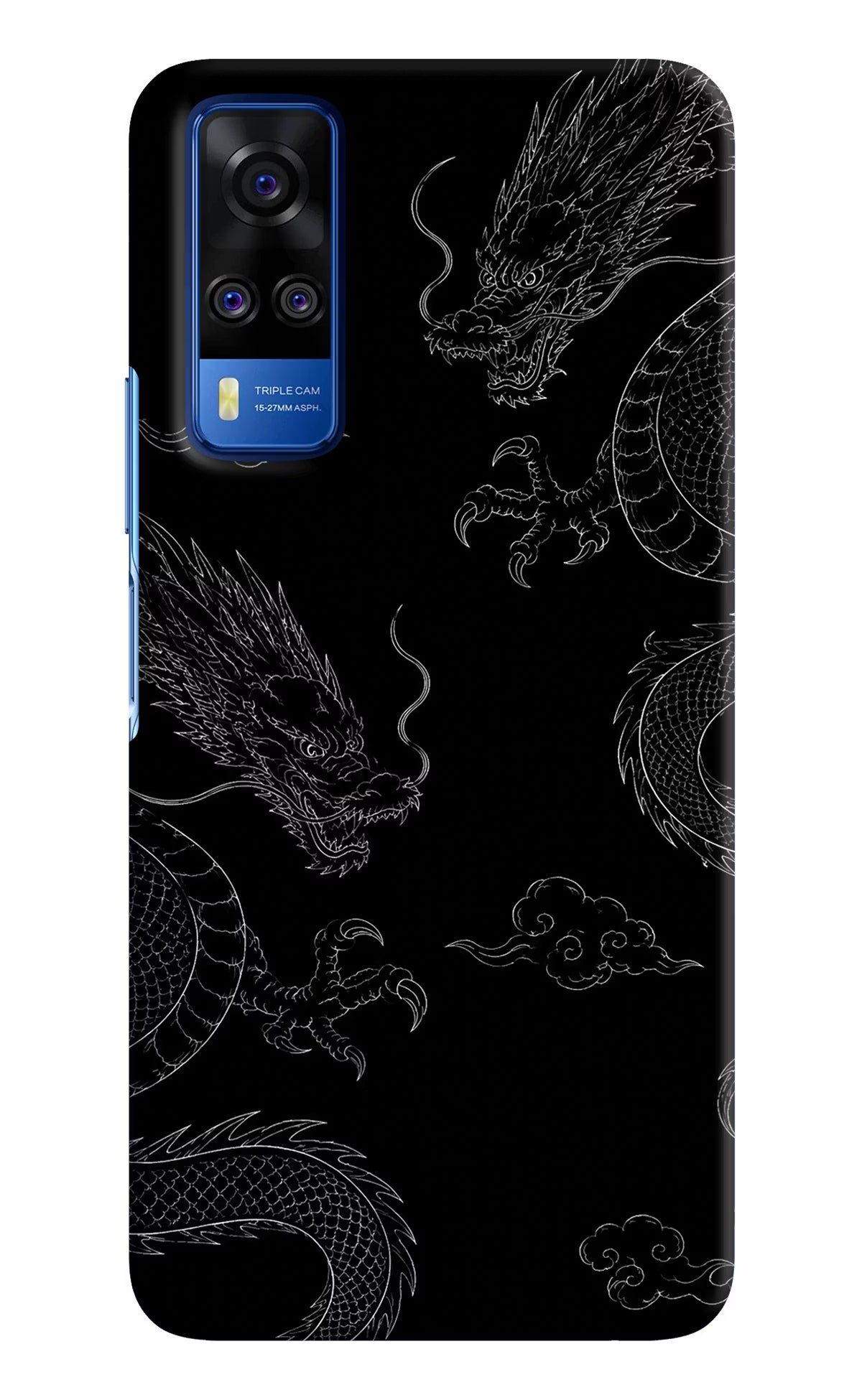 Twin Dragons Vivo Y51A/Y51 2020 Hard Case Back Cover by Casekaro