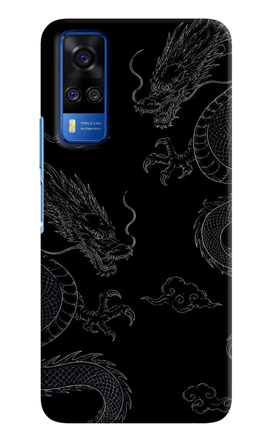 Twin Dragons Vivo Y51A/Y51 2020 Hard Case Back Cover by Casekaro