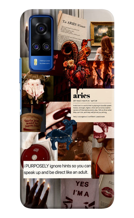 Zodiac Aries Vivo Y51A/Y51 2020 Hard Case Back Cover by Casekaro