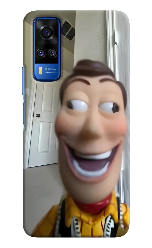 Side Eye Woody Vivo Y51A/Y51 2020 Hard Case Back Cover by Casekaro