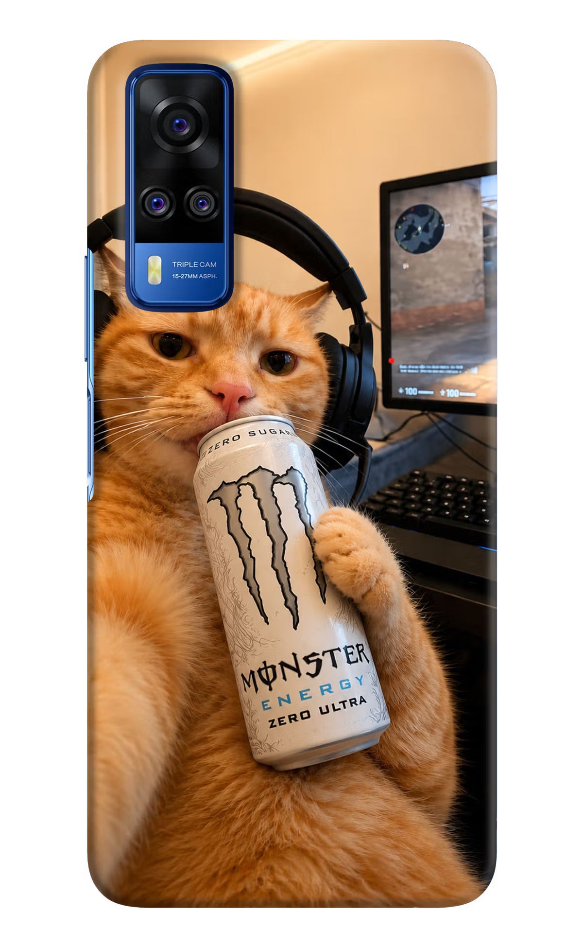Gamer Cat Energy Vivo Y51A/Y51 2020 Back Cover