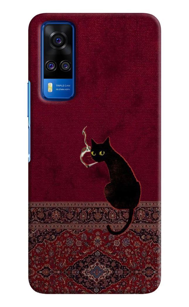 Midnight Cat Vivo Y51A/Y51 2020 Hard Case Back Cover by Casekaro