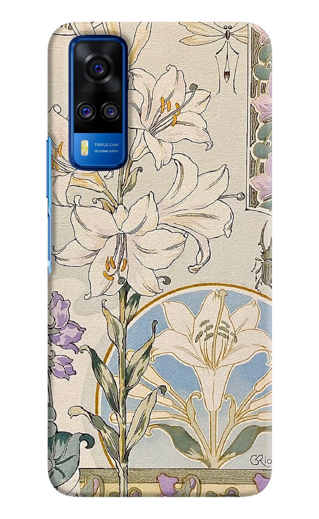 White Lily Vivo Y51A/Y51 2020 Hard Case Back Cover by Casekaro