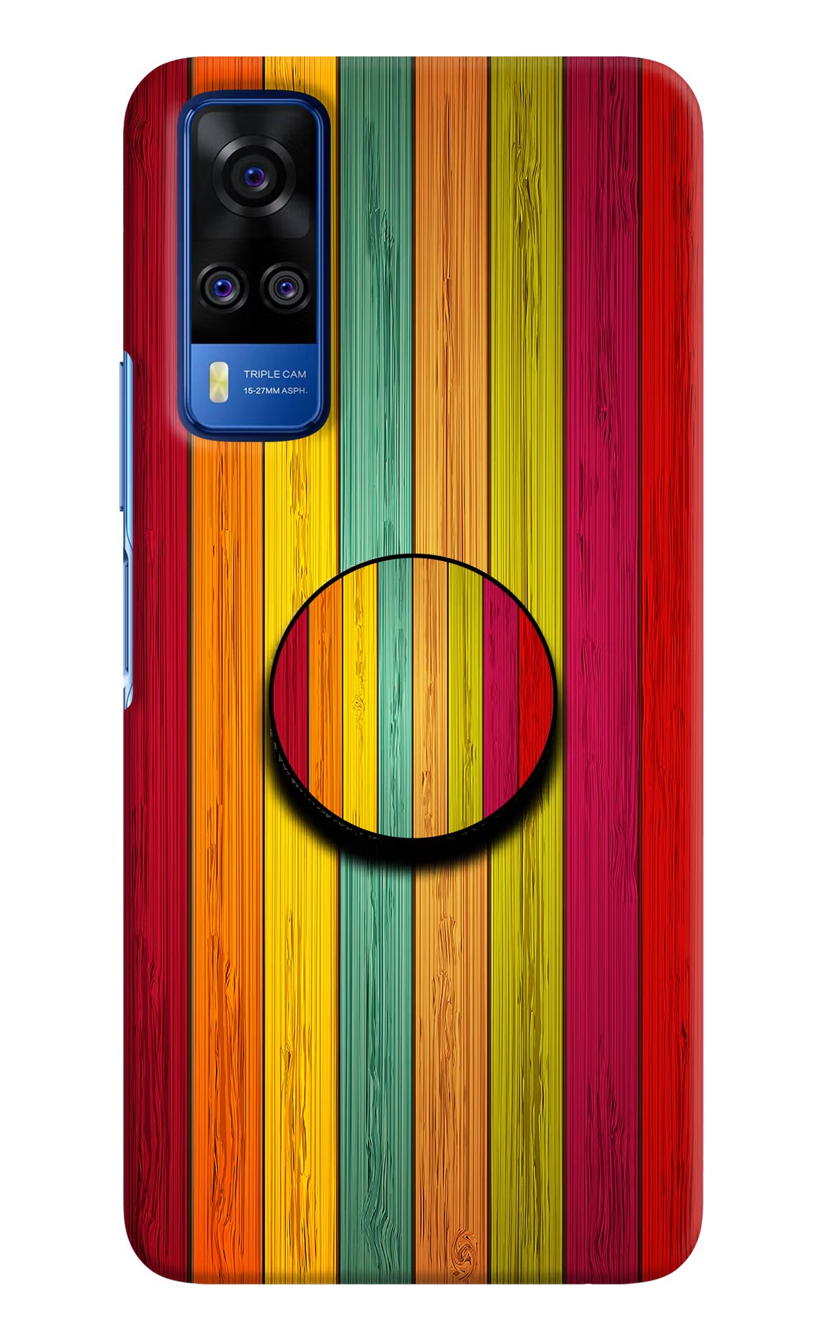 Multicolor Wooden Vivo Y51A/Y51 2020 Pop Case by Casekaro