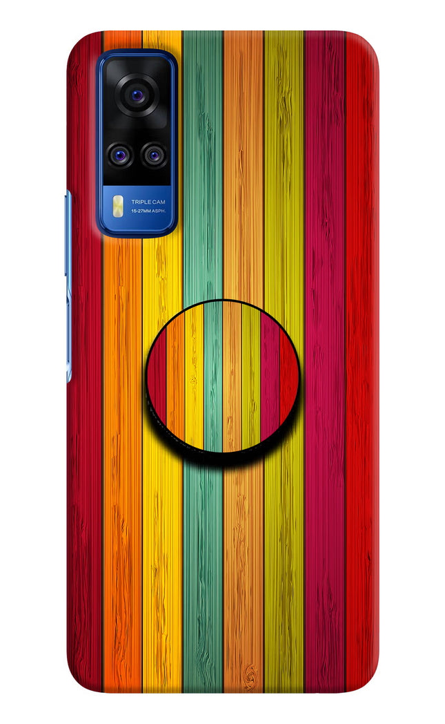 Multicolor Wooden Vivo Y51A/Y51 2020 Pop Case by Casekaro