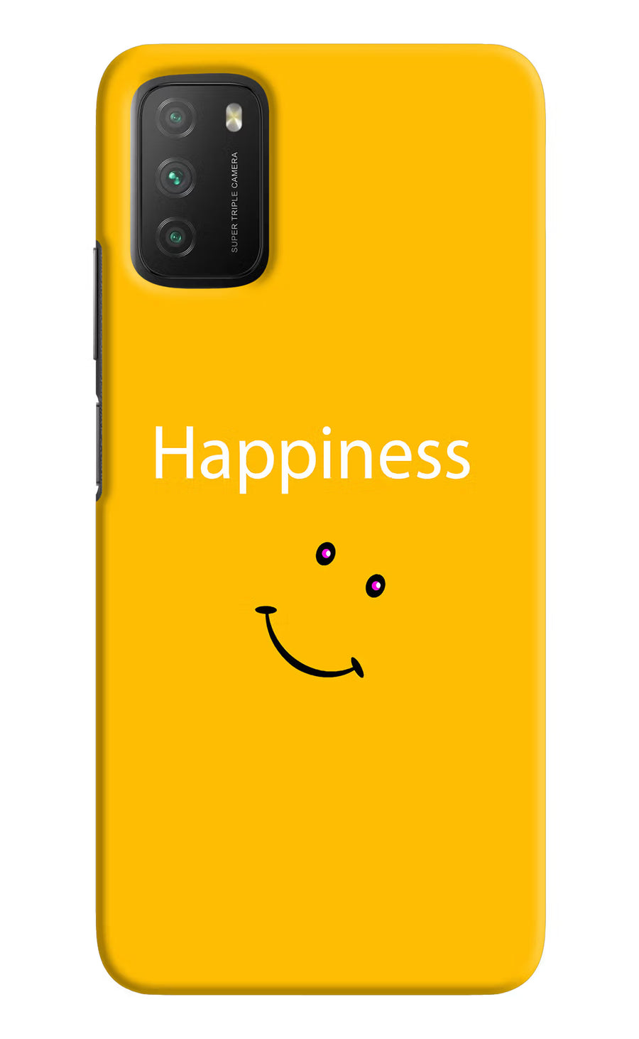 Happiness With Smiley Poco M3 Back Cover, Hard case