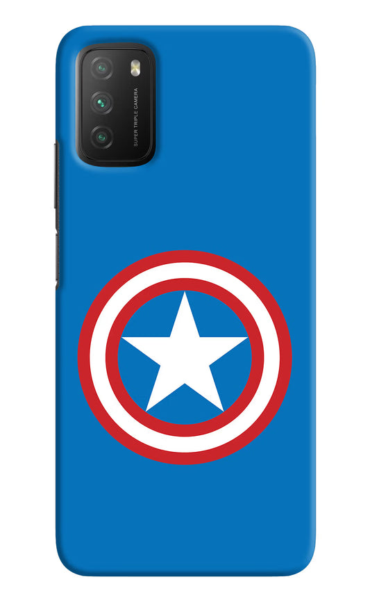 Captain America Logo Poco M3 Hard Case Back Cover by Casekaro