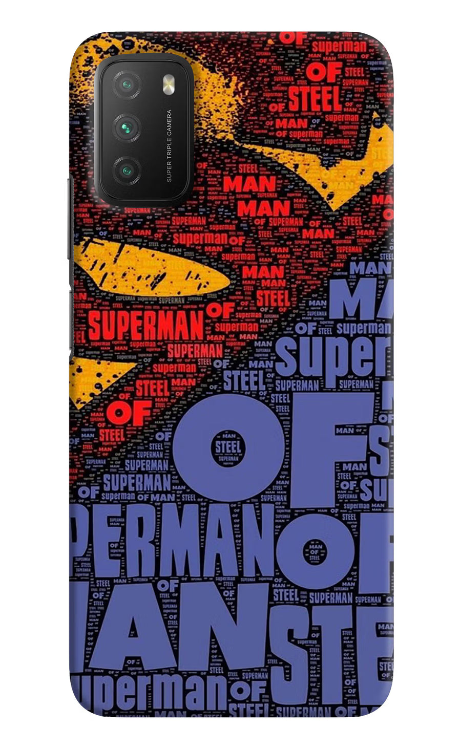 Superman Poco M3 Back Cover, Hard case