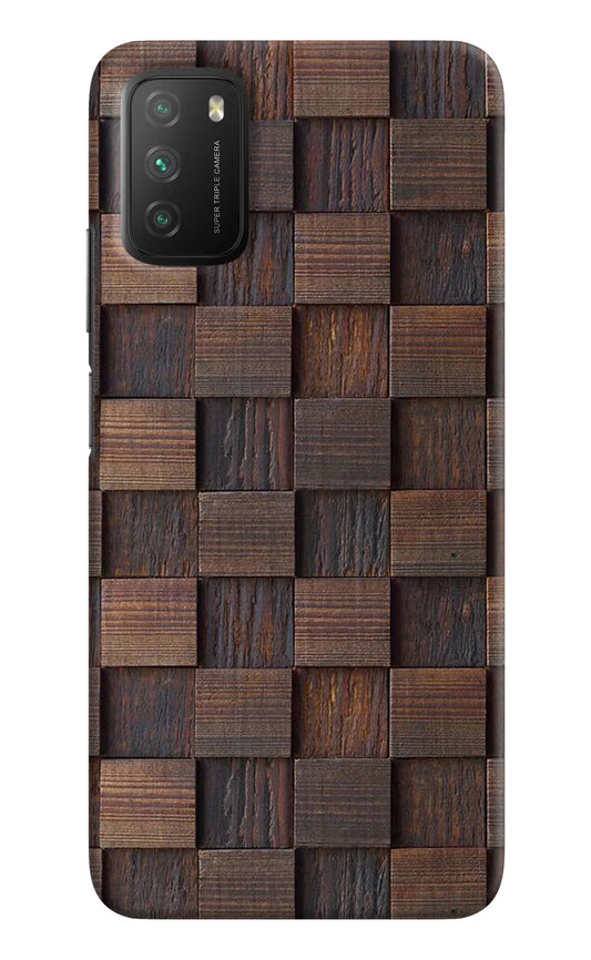 Wooden Cube Design Poco M3 Hard Case Back Cover by Casekaro