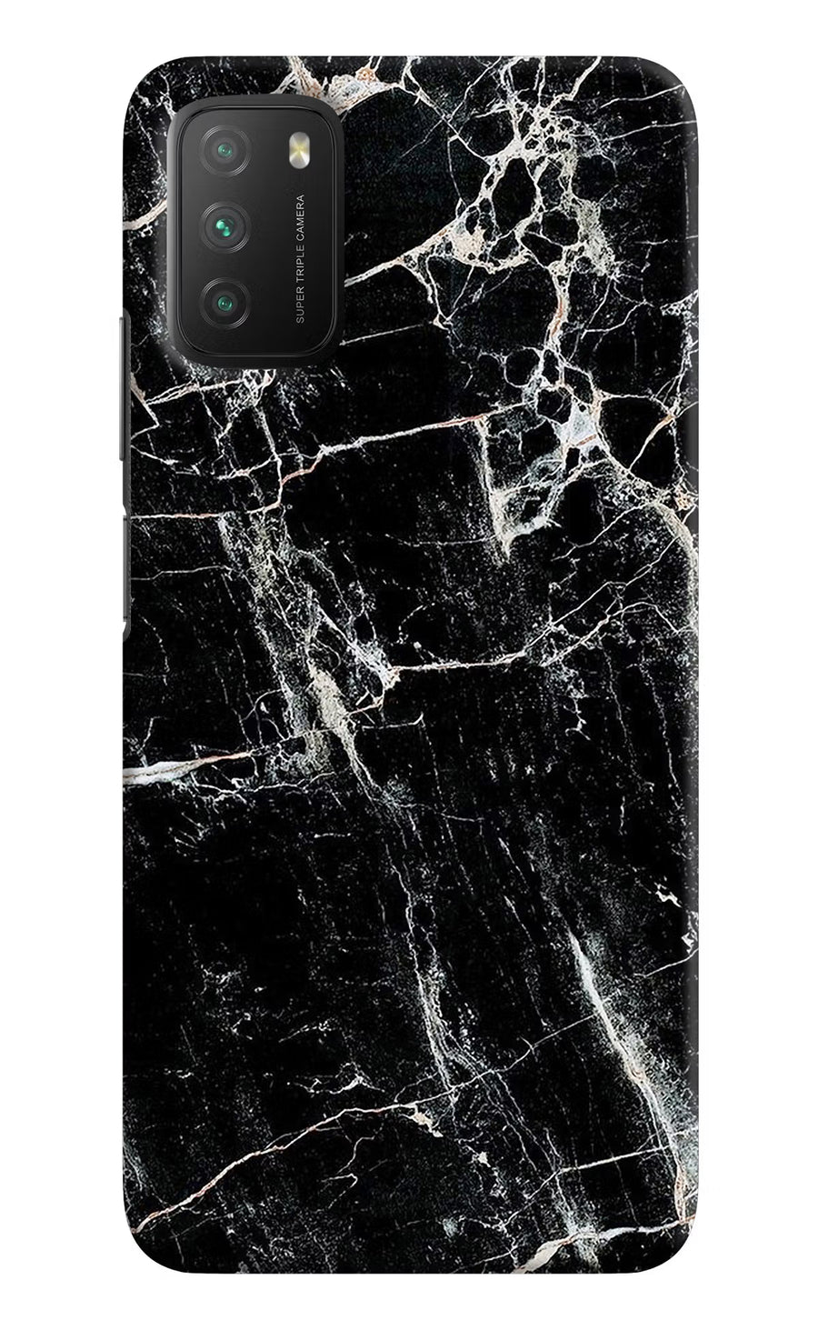 Black Marble Texture Poco M3 Back Cover, Hard case