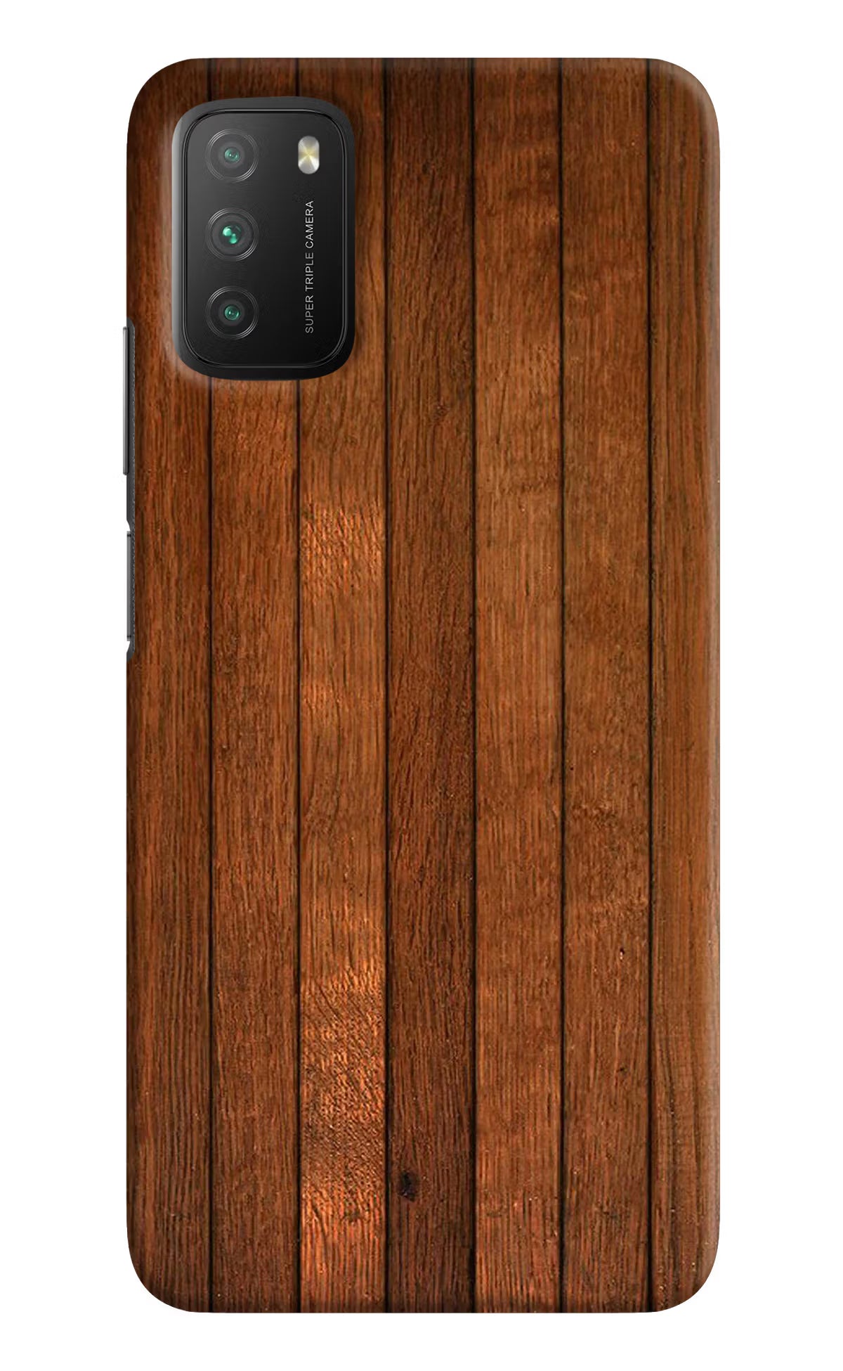 Wooden Artwork Bands Poco M3 Hard Case Back Cover by Casekaro