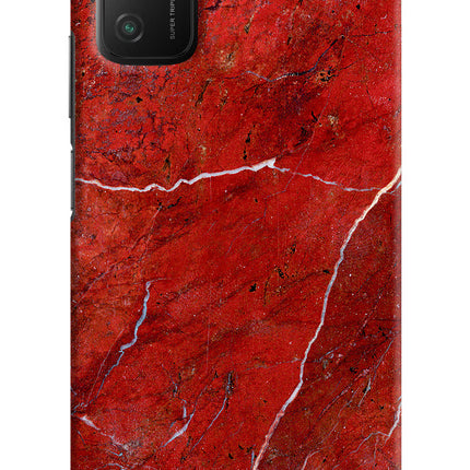 Red Marble Design Poco M3 Hard Case Back Cover by Casekaro