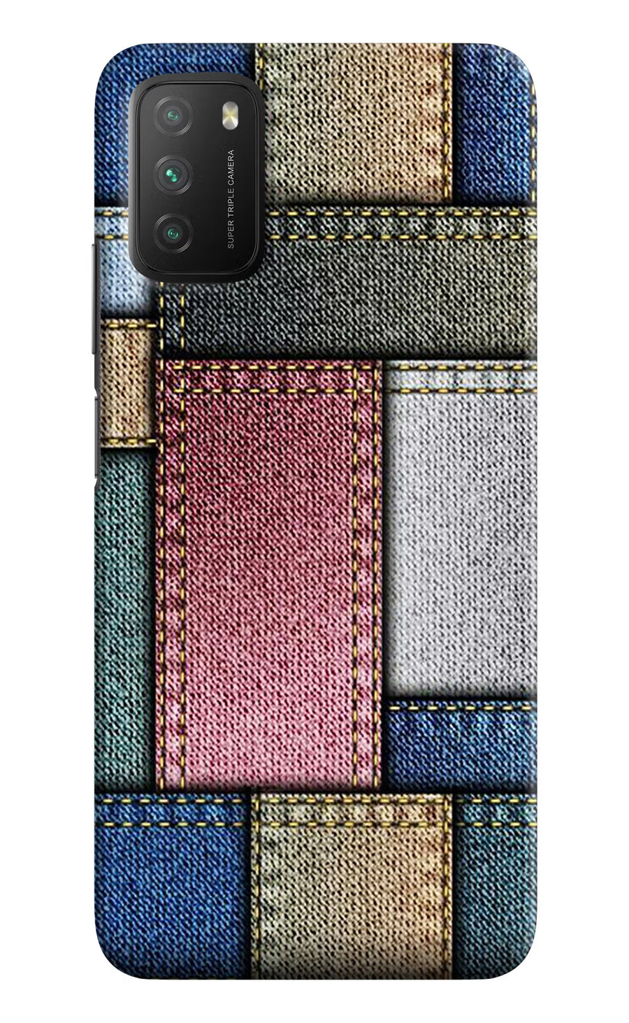 Multicolor Jeans Poco M3 Back Cover, Hard case