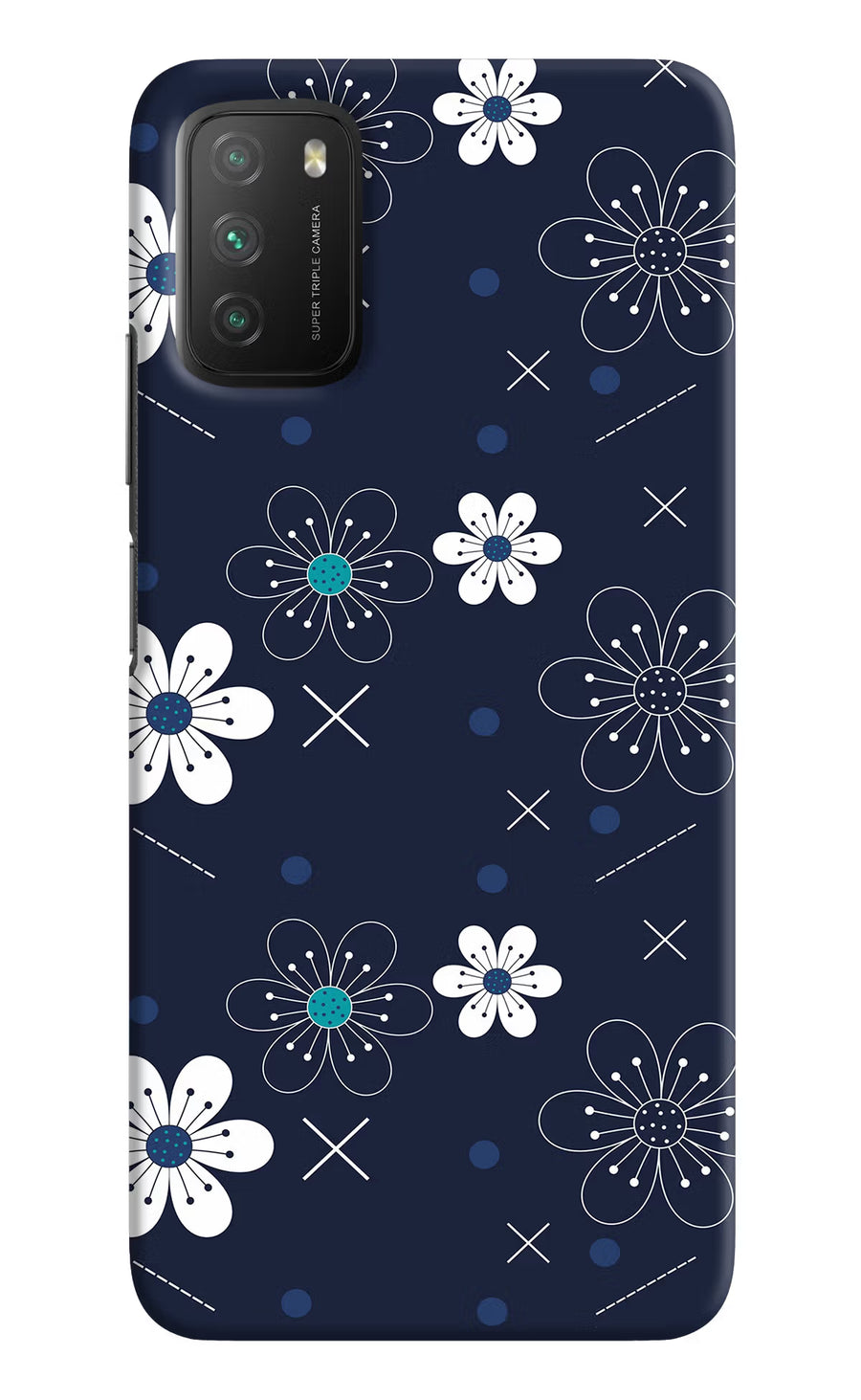 Flowers Poco M3 Back Cover, Hard case