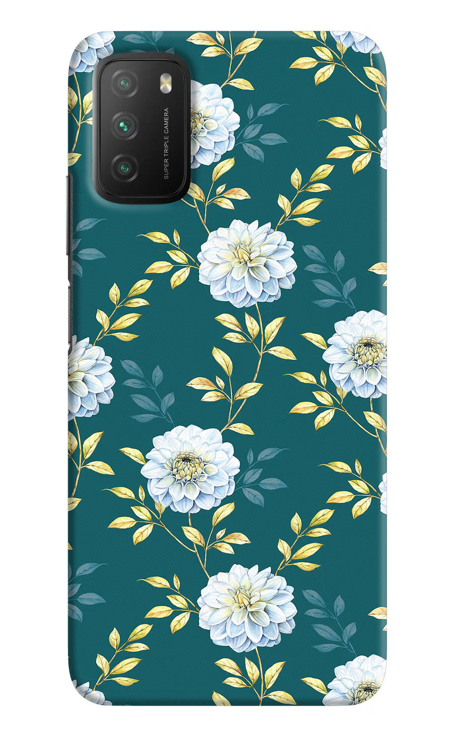 Flowers Poco M3 Back Cover, Hard case