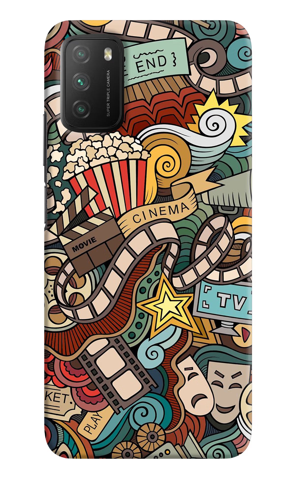 Cinema Abstract Poco M3 Hard Case Back Cover by Casekaro
