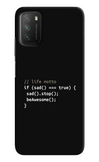 Life Motto Code Poco M3 Hard Case Back Cover by Casekaro