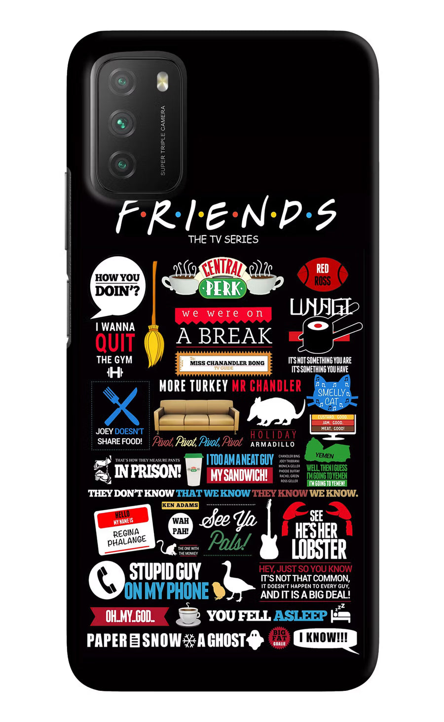 FRIENDS Poco M3 Back Cover, Hard case
