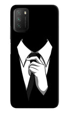 Black Tie Poco M3 Hard Case Back Cover by Casekaro