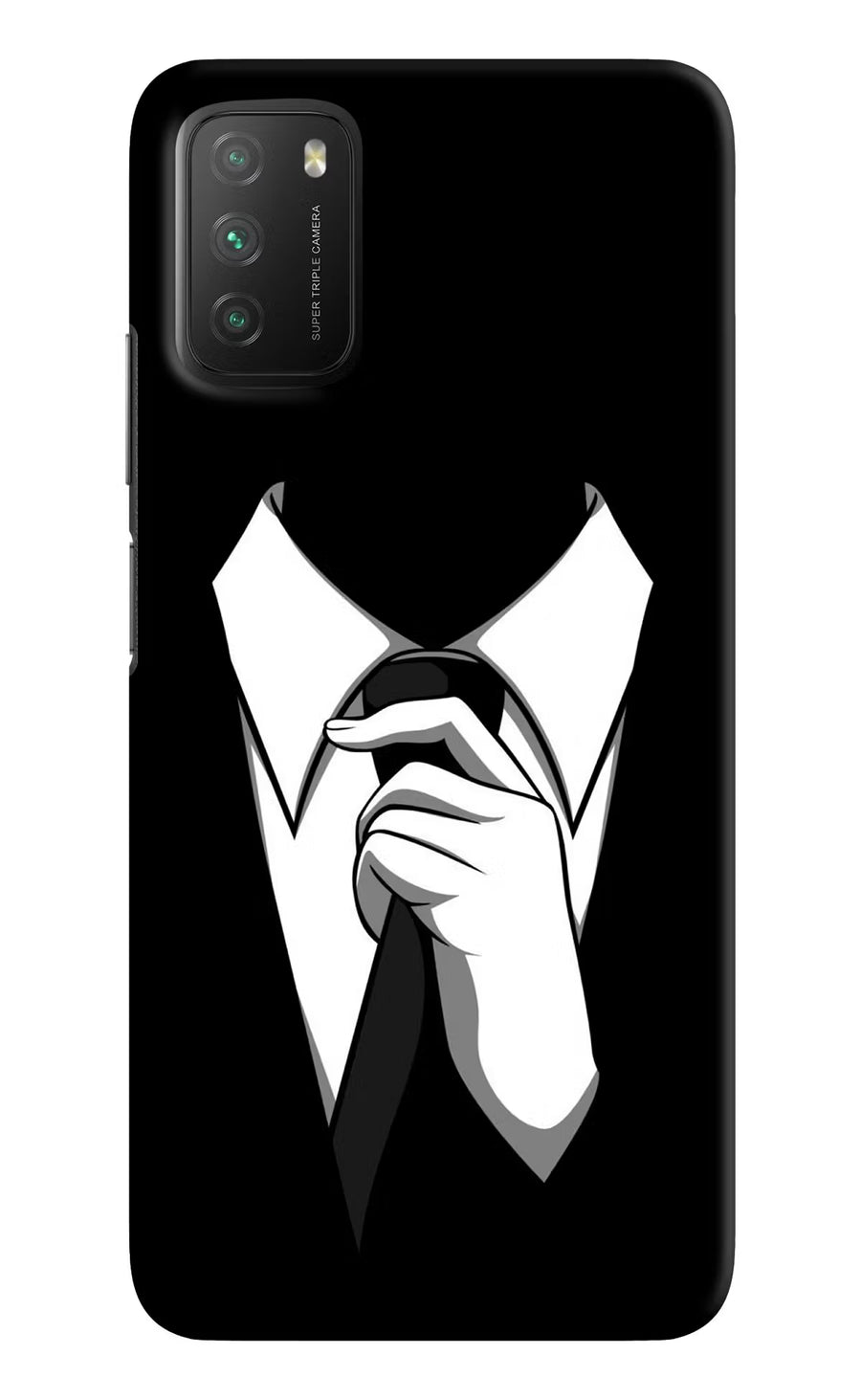 Black Tie Poco M3 Back Cover, Hard case