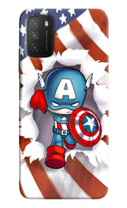 Captain America Poco M3 Hard Case Back Cover by Casekaro