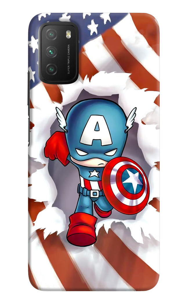 Captain America Poco M3 Hard Case Back Cover by Casekaro
