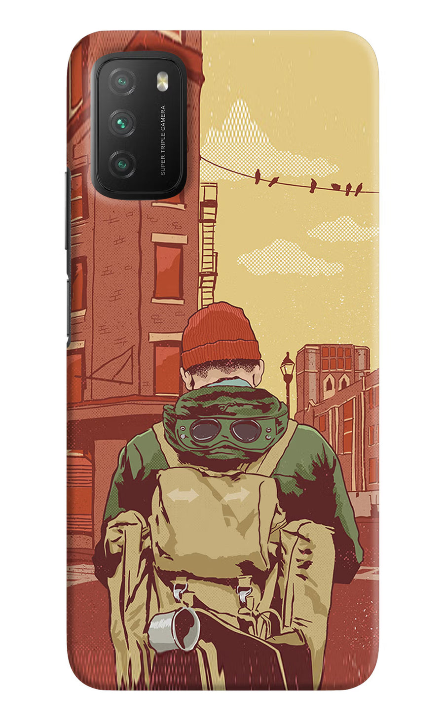 Adventurous Poco M3 Back Cover, Hard case
