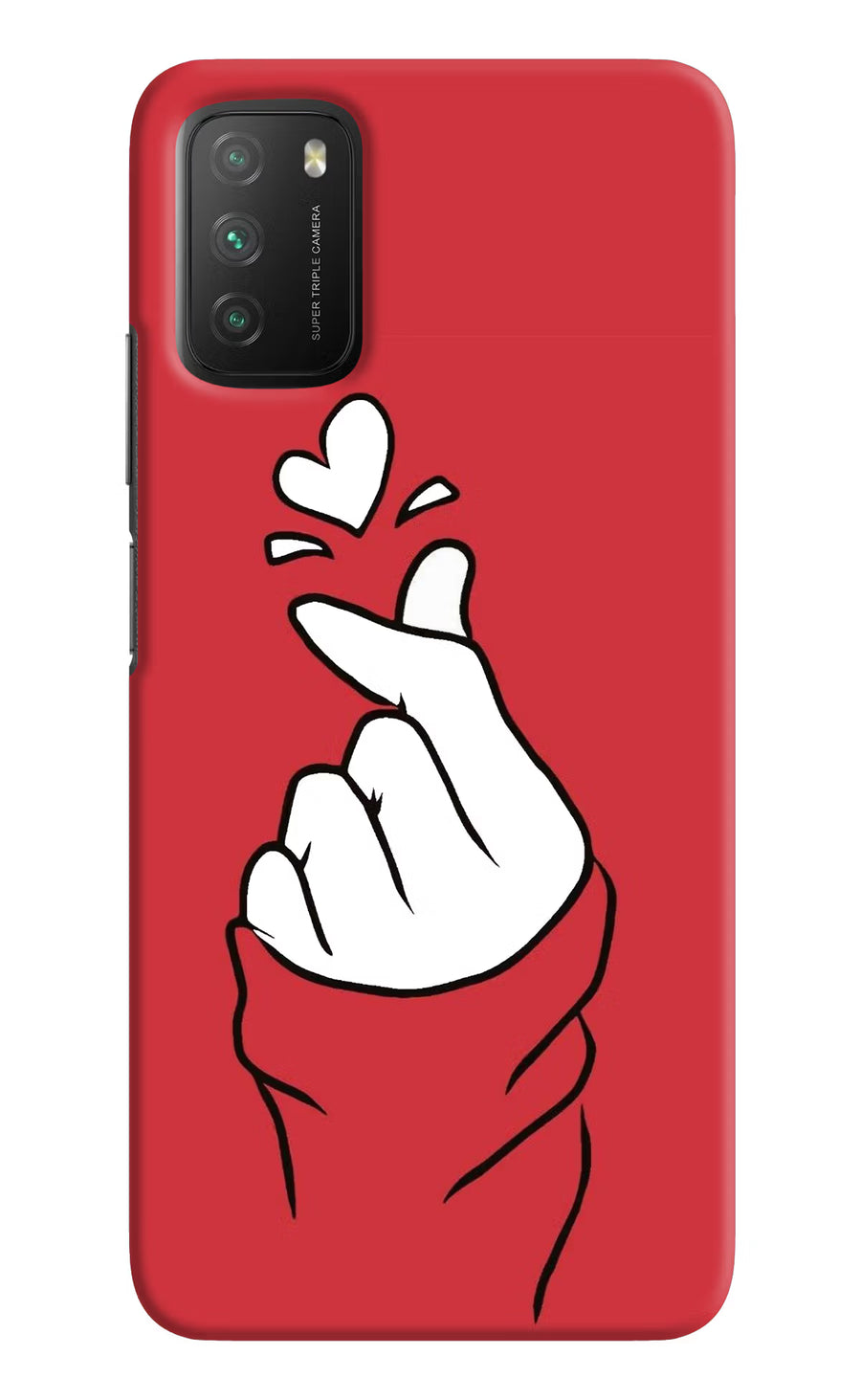 Korean Love Sign Poco M3 Back Cover, Hard case