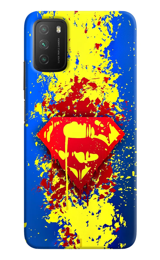 Superman logo Poco M3 Hard Case Back Cover by Casekaro