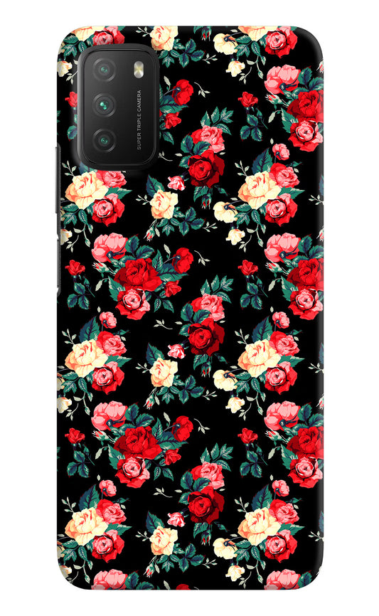 Rose Pattern Poco M3 Hard Case Back Cover by Casekaro
