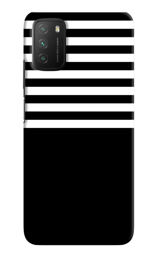 Black and White Print Poco M3 Hard Case Back Cover by Casekaro
