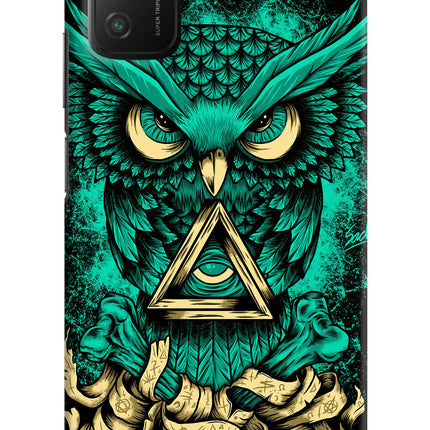Green Owl Poco M3 Hard Case Back Cover by Casekaro