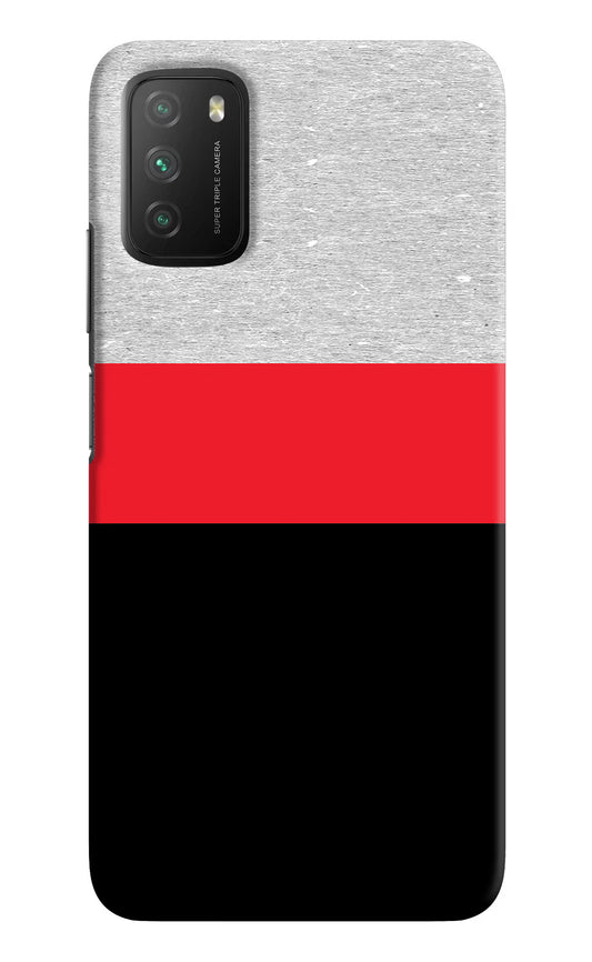 Tri Color Pattern Poco M3 Hard Case Back Cover by Casekaro