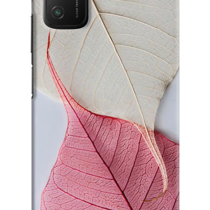 White Pink Leaf Poco M3 Hard Case Back Cover by Casekaro