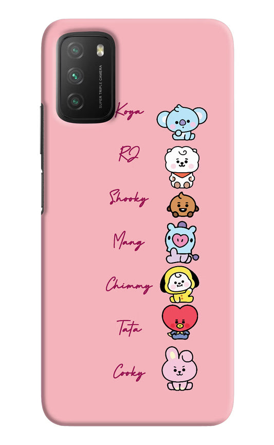 BTS names Poco M3 Hard Case Back Cover by Casekaro