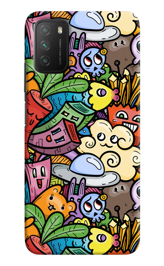 Veggie Doodle Poco M3 Hard Case Back Cover by Casekaro